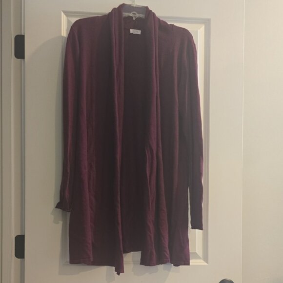 debut Sweaters - Debut Women's Draped Cardigan - Rich Purple